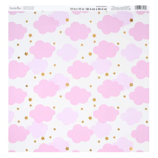12" x 12" Pink Clouds Foil-Accented Cardstock Paper by Recollections™